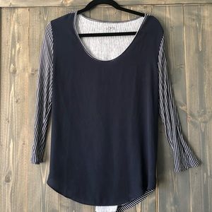 Loft Navy Long sleeve Top